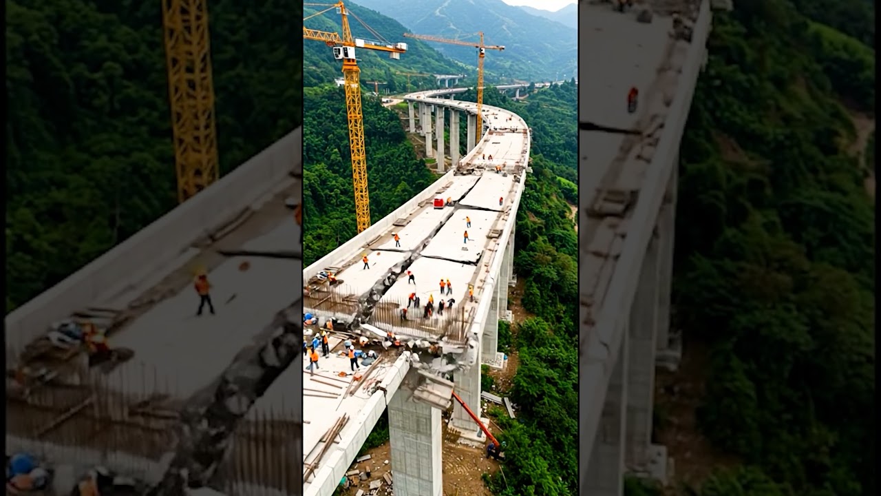😱🚧💥Unbelievable! Bridge Under Construction Suddenly Breaks Apart 