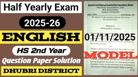 half yearly exam 2025 class 12 english|english class 12 half yearly question|model question class 12