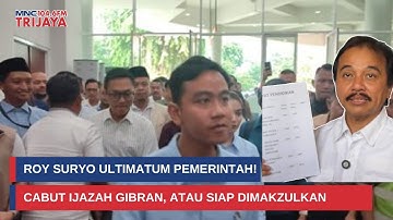 Roy Suryo Ultimatum Pemerintah: Cabut Ijazah Gibran, atau Siap Dimakzulkan I Trijaya Update