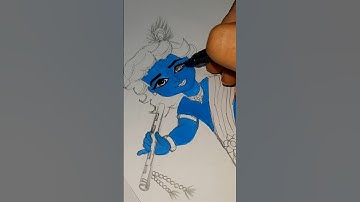 cute kanha ji painting🥰🫣#shorts #krishna #littlekrishna #art #drawing #newpainting #artwork #kanhaji