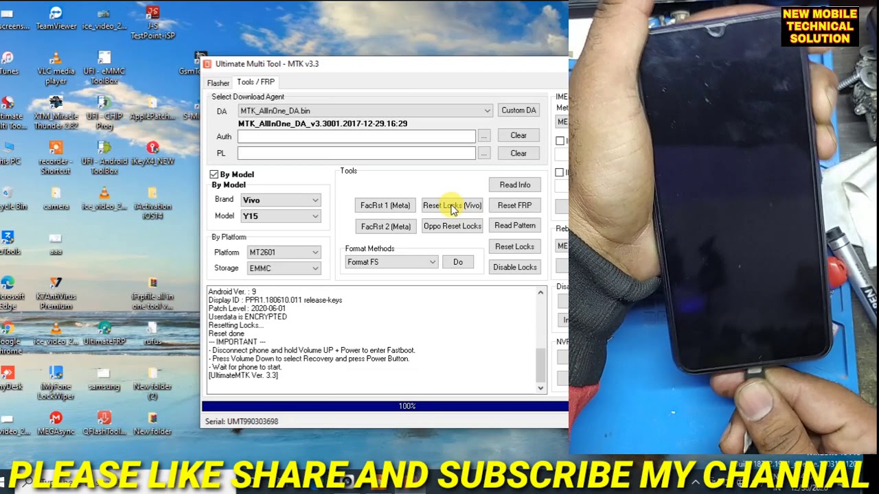 Vivo Y15(1901) screen lock remove without data loss | vivo Y15 pin