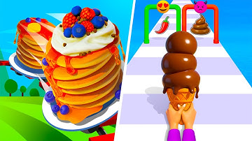 Pancake Run VS Stacky Ice Cream Runner - All Level Gameplay Android iOS New Update Ep12