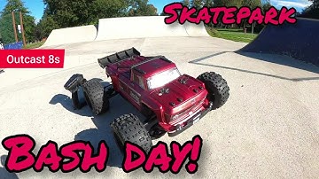 Arrma outcast 8s rtr Skatepark Bashing. 25/47 gearing.