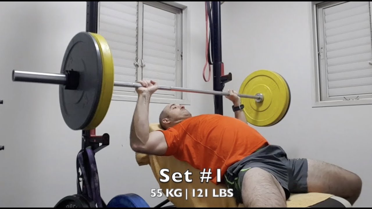 2020.01.16 Incline Bench Press 55 KG 121 LBS 10