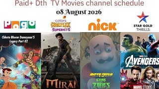 Dth Tv Movie Channel Schedule August 2026 Saturday Schedule Schedule