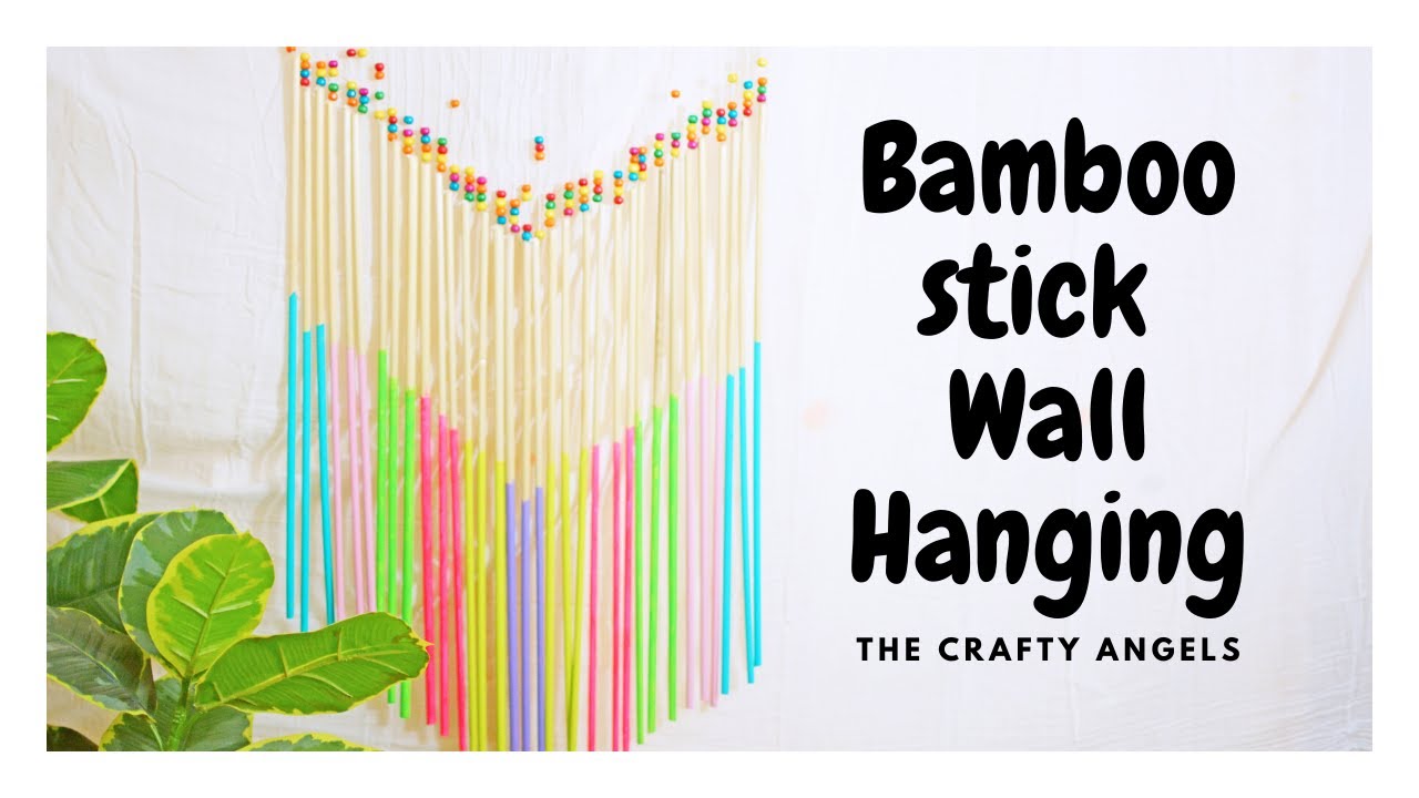 Bamboo stick wall hanging, DIY craft with bamboo sticks