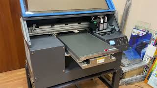УФ принтер FS-4060uv с печатающими головками  Xaar 1201 печать на ручке с перепадом высоты