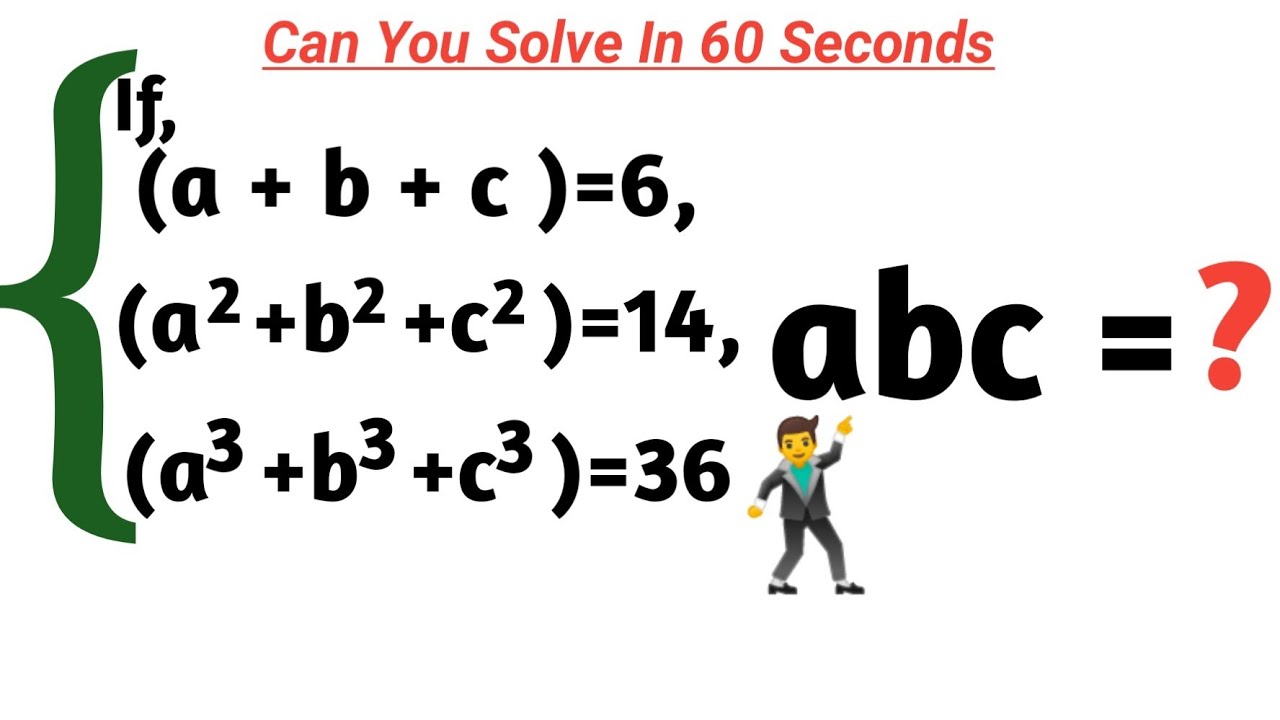 Maths olympaid Questions | Can You Solve In 60 seconds | Algebra | math ...