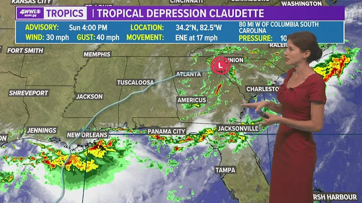 Claudette continues over the Carolinas