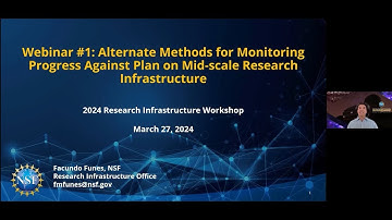 Webinar 1: Alternate Methods for Monitoring Progress Against Plan on Mid-scale RI