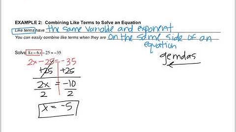 Math 8 - 1.2 Solving Multi-Step Equations