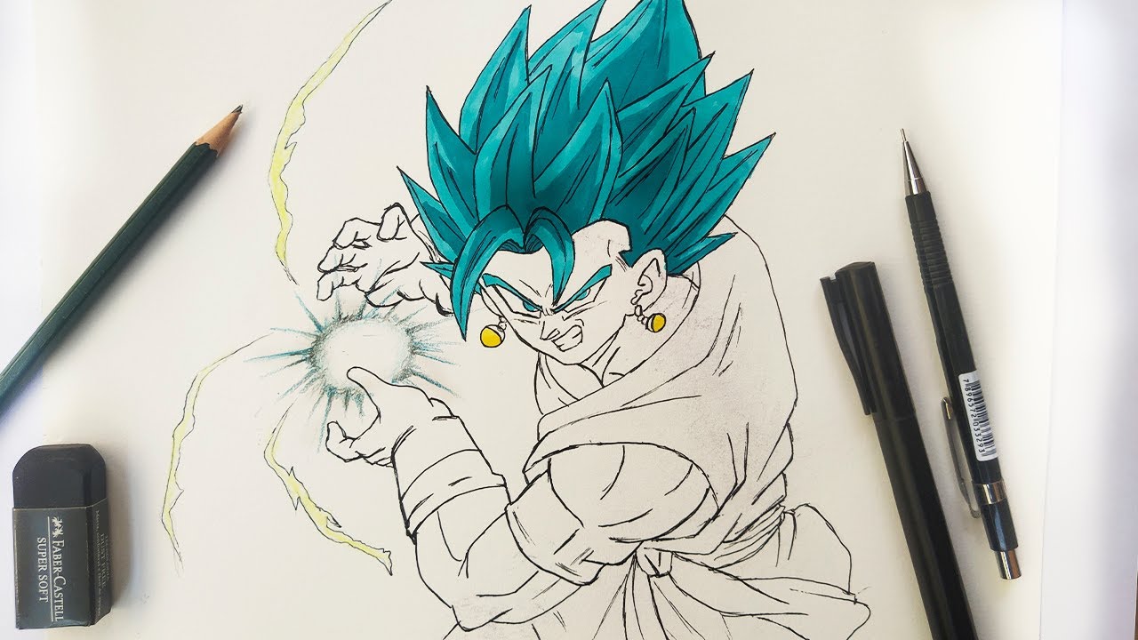 How To Draw VEGITO Super Saiyan Blue Final Kamehameha Easy Step By Step