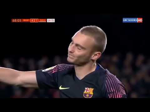 ملخص مباراة برشلونة 6 1 اشبيلية اياب دور ربع النهائي كأس الملك 2019 تعليق حفيظ الدراجي2