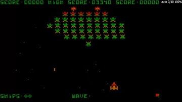 SINCLAIR PC 200 RUNNING OLD GAME GALAXIAN CGA PC BOOT FIRST COLOR MODE IN MESS