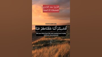 أفحسبتم أنما خلقناكم عبثا وأنكم إلينا لا ترجعون. ماتيسر من سورة المؤمنون بصوت الشيخ سعد الغامدي.