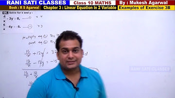 Class 10 Maths (Ex 3B Example-06) Linear Equation in 2 Variable (RS Aggarwal 2020)