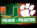 Miami vs Clemson - Preview + Predictions (Late Kick Cut)