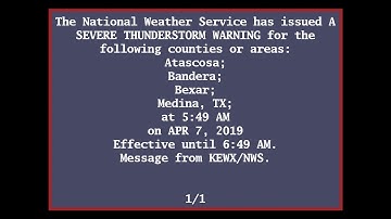 EAS Reenactment Mock: Severe Thunderstorm Line EWX [v2]  - 04/07/2019