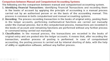 Comparison between Manual and Computerised Accounting System