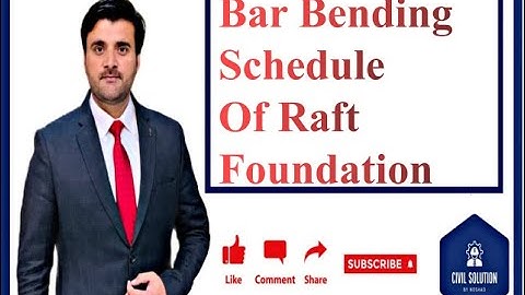 Bar bending schedule of Raft foundation
