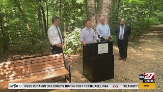 Bench dedicated in honor of donations to Lancaster Parks and Recreation