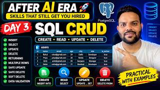 AFTER AI ERA 🚀 Skills That Still Get You Hired in 2027 | Day 3: SQL CRUD | INSERT, SELECT, UPDATE