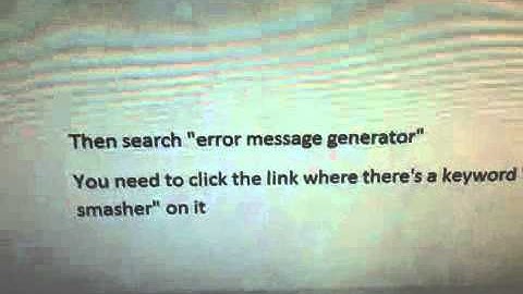 How to create your own Error Messages