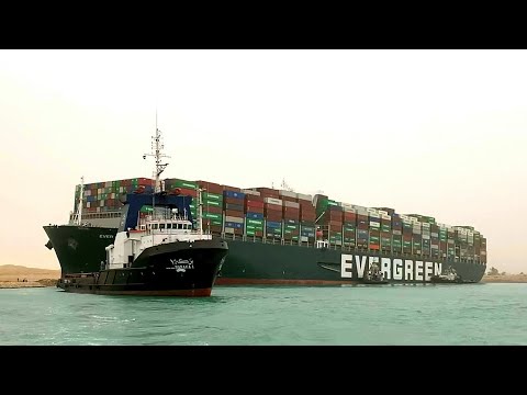 Riesiges Containerschiff blockiert Suez-Kanal | AFP