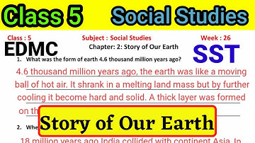 EDMC Class 5 SST Week 26 Worksheet 26 | 5 Class Social Studies Worksheet 26 Story of Our Earth |