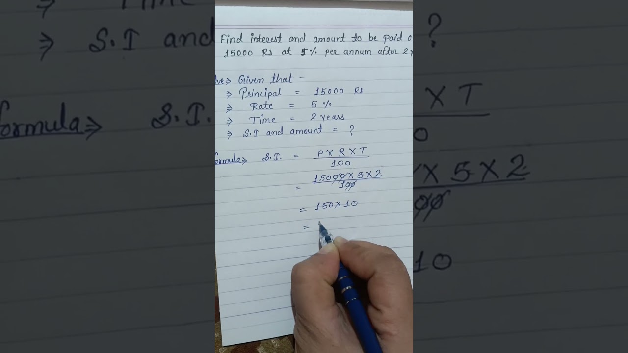 ⁣Find the amount with simple interest #mathematic#one #shortsvideo #studywithme #class #maths#study