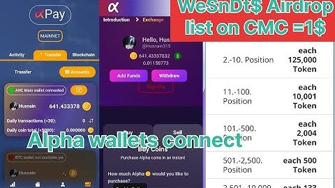 Alpha network new update wallets connect | New Airdrop big giveaway list on coinmarketcap