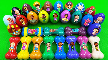 Rainbow Eggs: Looking Pinkfong, Cocomelon, Numberblocks, Alphablocks SLIME Dinosaur Eggs Coloring