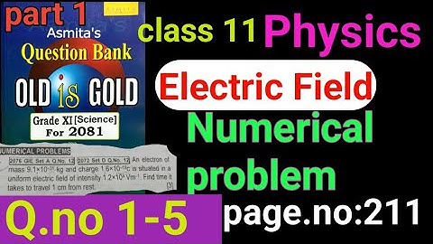 Class 11 Physics, Numerical problem from electric field.#nepal #neb #physics