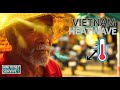 Hot sunny day in Vietnam, people looking for shade