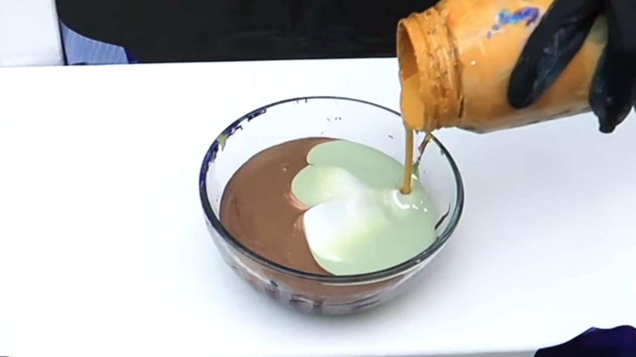 Acrylic Pouring The Marble Effect with Very Thin Paint | Easy Abstract Art