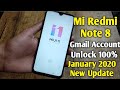 Mi Redmi Note 8 Gmail Account/Google Account FRP Bypass Unlock 100% January 2020 New Trick and Tips