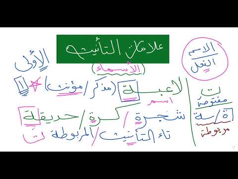 علامات التأنيث تاء التأنيث المربوطة في الاسماء