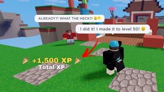 How To Get Almost 1,500 XP For Every 2 Minute Match! 😱🎉 (Roblox Bedwars)