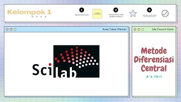 (85) 9.7.5 Diferensiasi numerik melalui Central f(x) = x^3 - 7x + 1 menggunakan Scilab