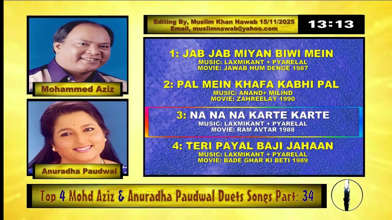 Mohd Aziz & Anuradha Paudwal Top 4 Duets Songs Part, 34