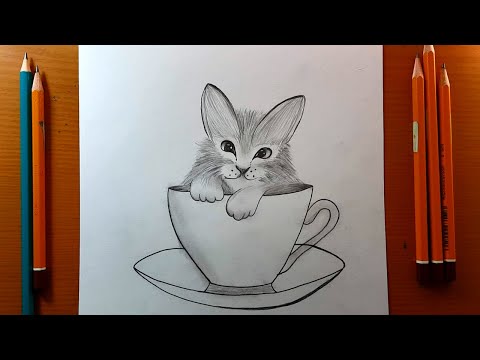 Video: Come Disegnare Un Gattino Passo Dopo Passo Con Una Matita