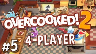 Overcooked 2 - #5 - ELEVATORS IN A KITCHEN?! (4 Player Gameplay) screenshot 1