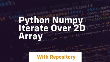 python numpy iterate over 2d array