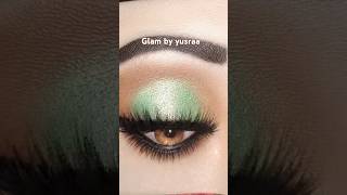 ✨ Green glam with bold eyes &amp; flawless vibes 💚👁️#viral #eyemakeup #youtuber #fypシ
