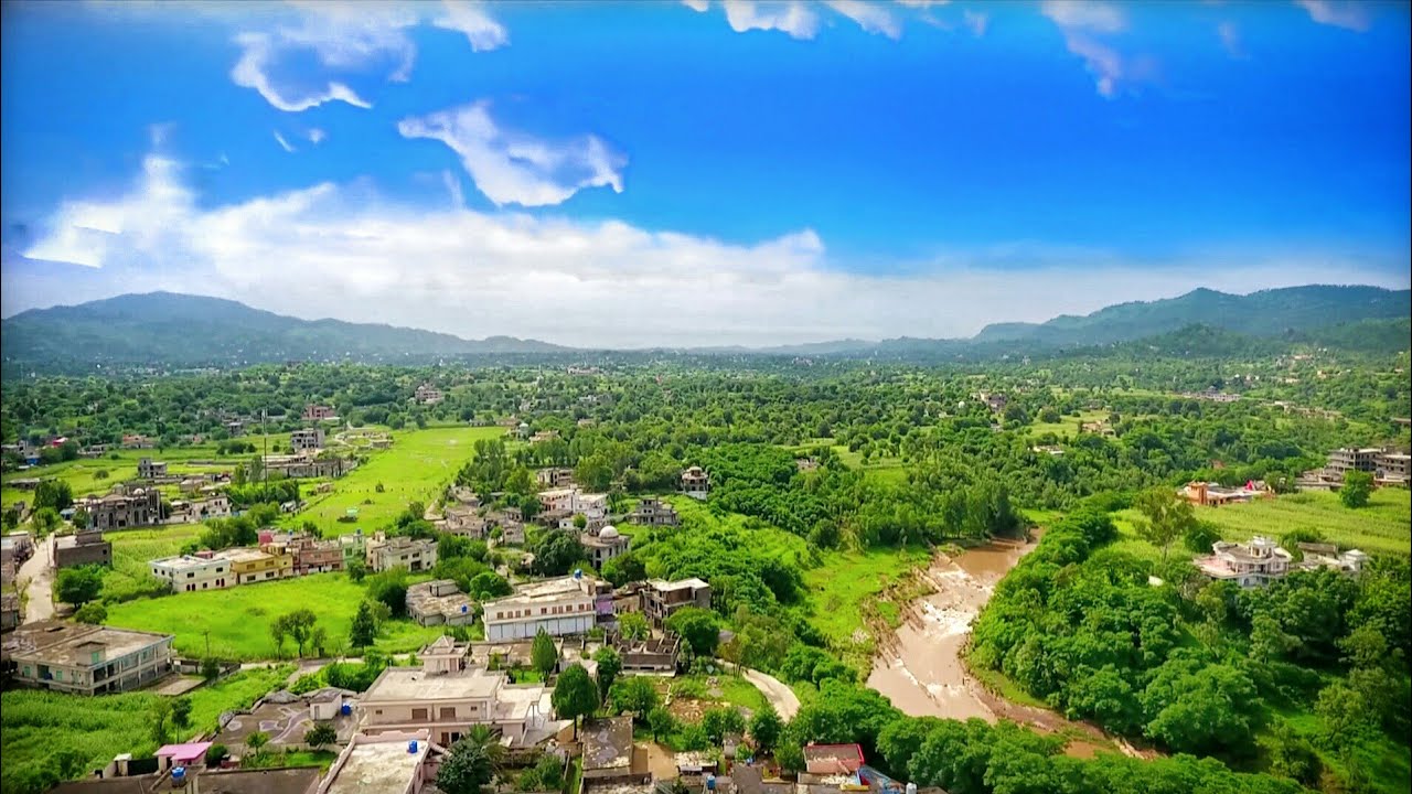 Drone view of khuiratta city | bird eye view of wadi-e-banah khuiratta
