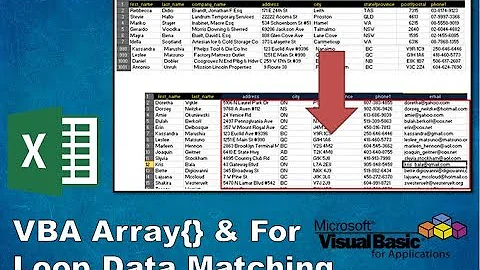 VBA For Loop Data Matching using Array