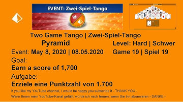 EVENT | Two Game Tango Pyramid - Hard | May 8, 2020 | Game 19 | Earn a score of 1,700