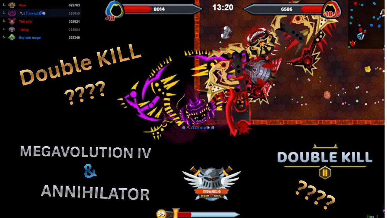 EVOWARS.io GAME 🕹️.....KILL MEGAVOLUTION IV & ANNIHILATOR ..⚔️.