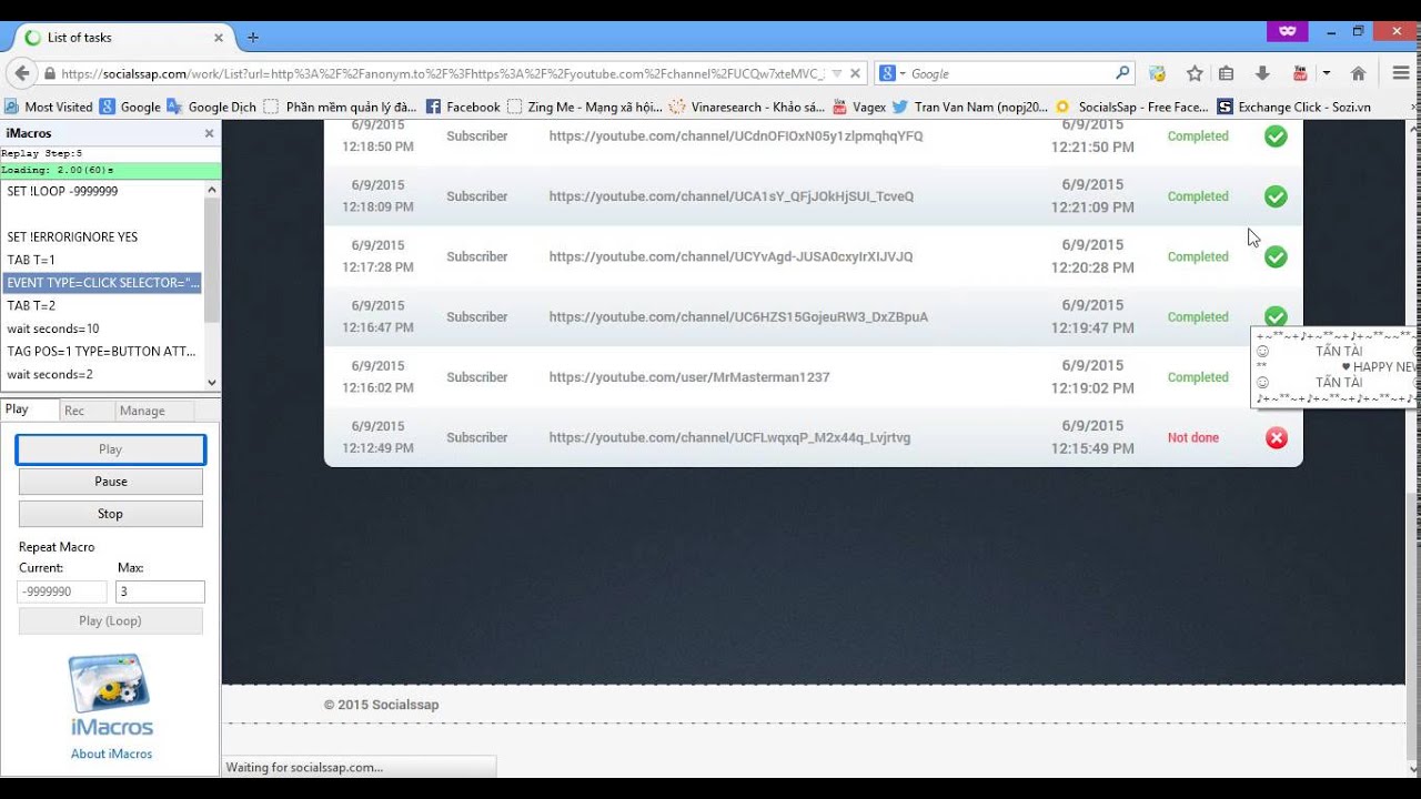 Auto click socialssap - make money online