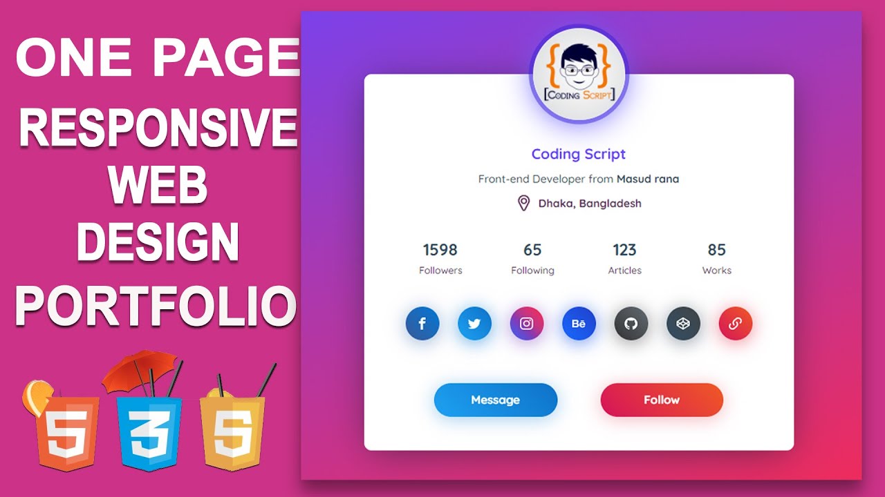 Build Responsive Personal Portfolio Website using HTML CSS & JavaScript ...